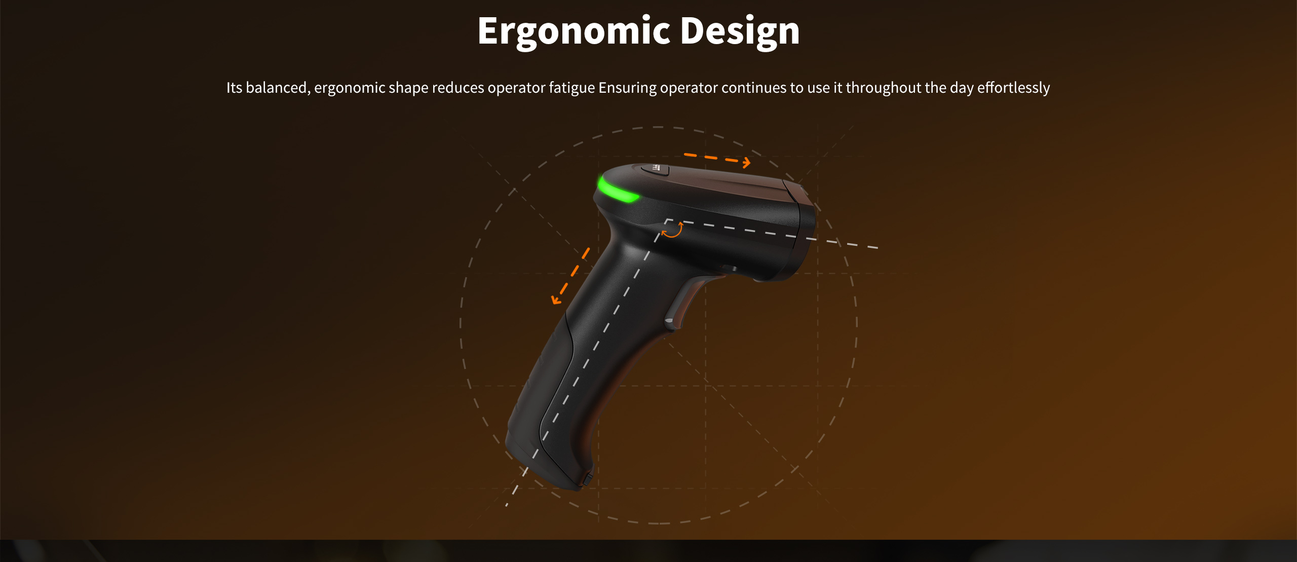 Ergonomic design handheld barcode reader